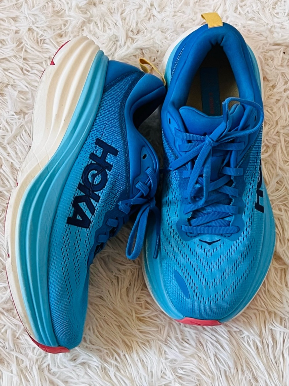 Hoka Women's Rare Blue Running Shoes Bondi 8 - Lightweight Cushioning  US 7
